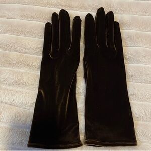 Vintage Ann Taylor chocolate, brown velvet gloves s L